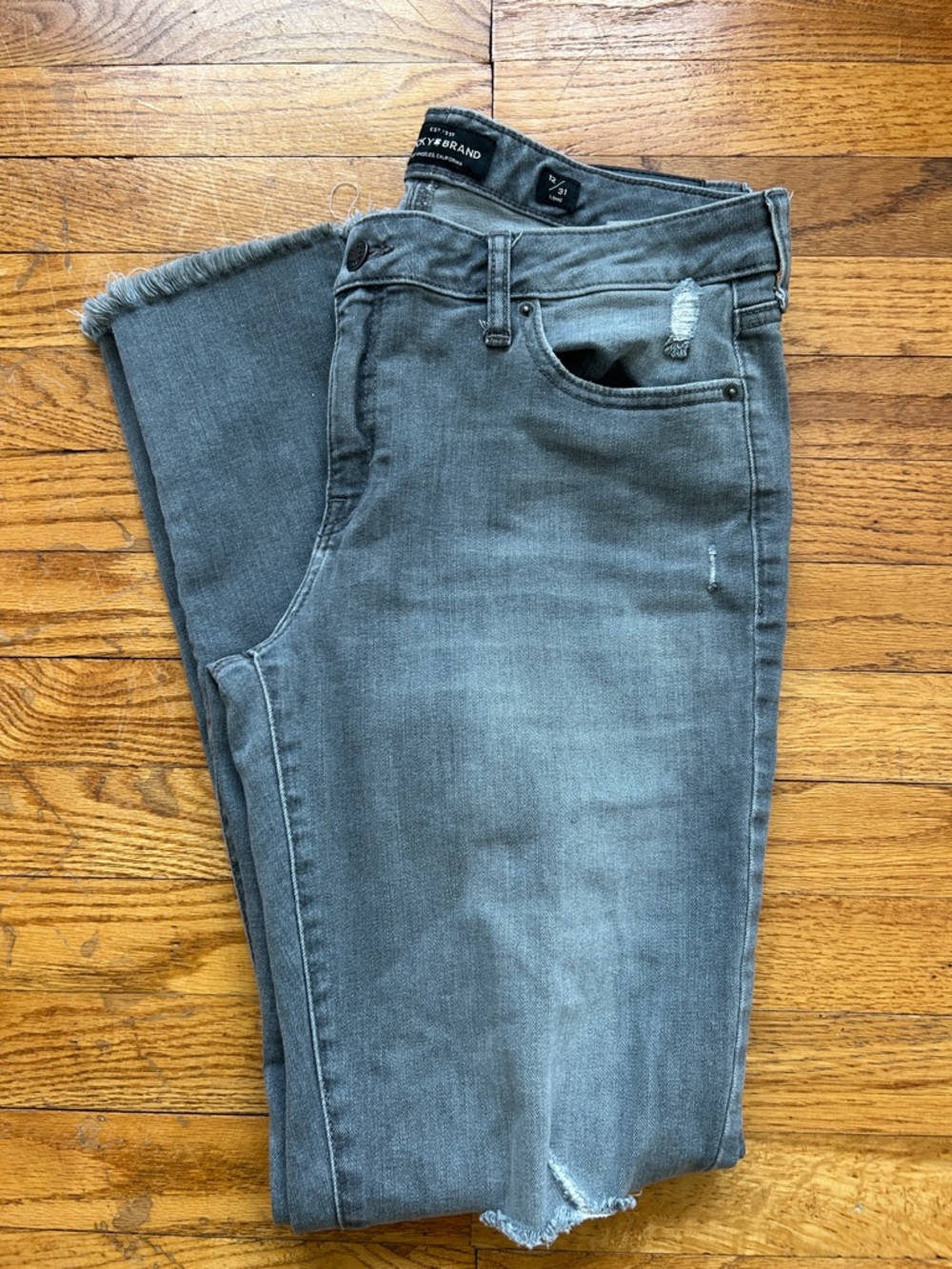 Lucky Brand Women's Gray Distressed Skinny Jeans